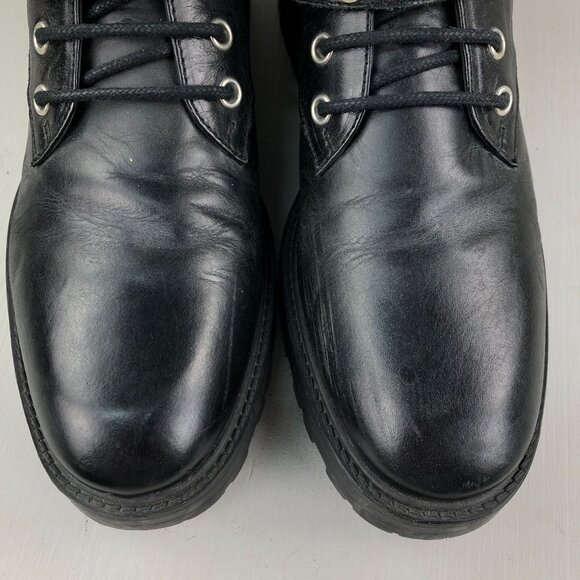 Zara Women's EU 39 Basic Collection Black Pearl Studded Lace-Up Combat Boots - Picture 5 of 15